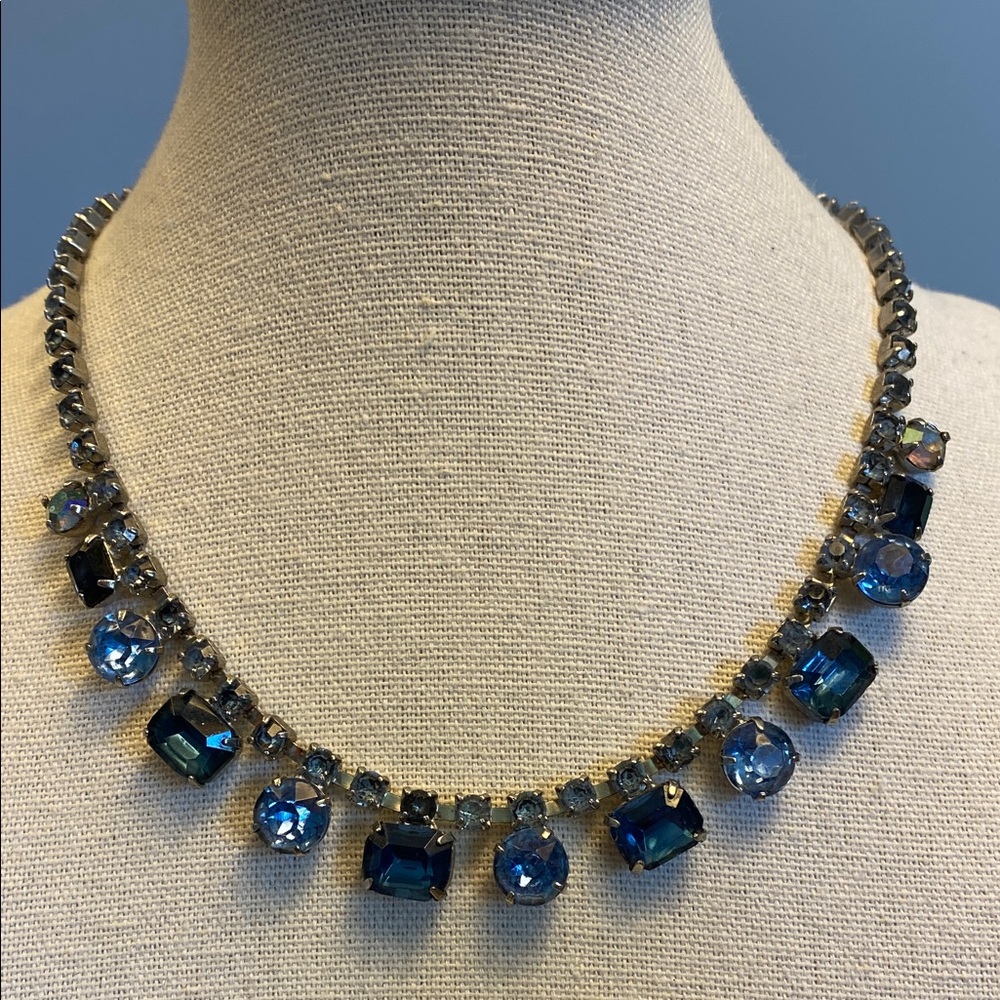 Elegant Blue Crystal Necklace